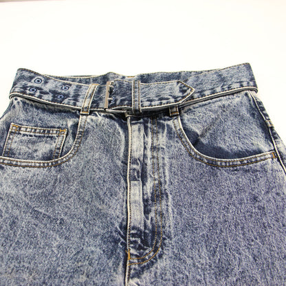 ベルテッドデニムパンツ / Belted Denim Pants フルレングス テーパード ベルト付き コットン ウォッシャブル