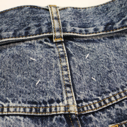 ベルテッドデニムパンツ / Belted Denim Pants フルレングス テーパード ベルト付き コットン ウォッシャブル