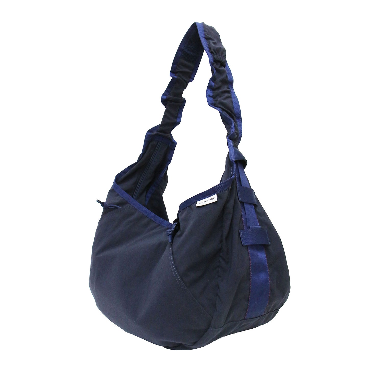 ショルダーバック / HOBO BAG WIDE クロスボディ 肩掛け ハーフムーン型 ブランドタグ アジャスター スナップボタン ステッチ ナイロン
