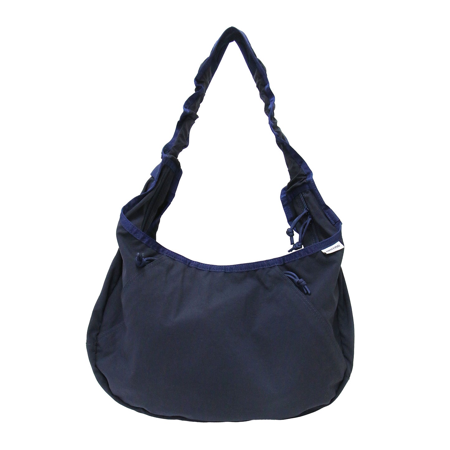 ショルダーバック / HOBO BAG WIDE クロスボディ 肩掛け ハーフムーン型 ブランドタグ アジャスター スナップボタン ステッチ ナイロン