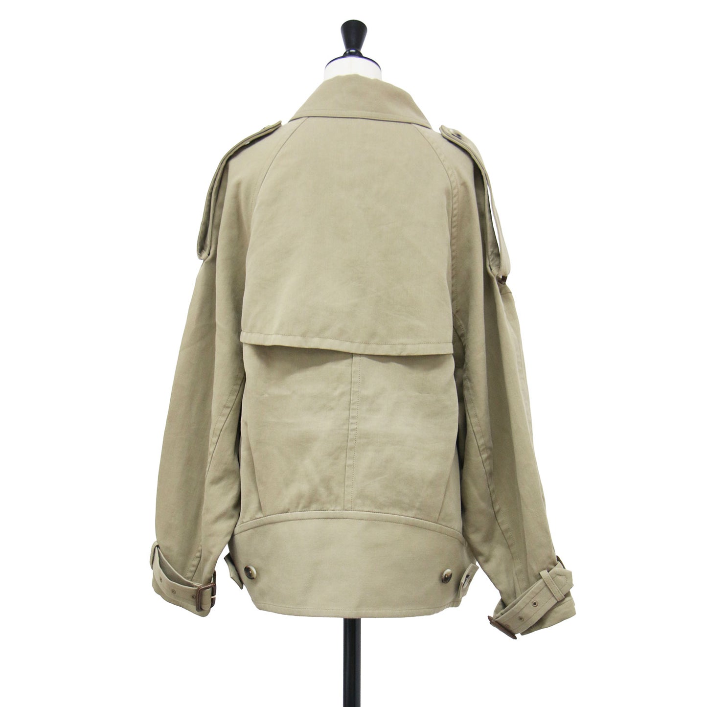 26春夏 ショート ドルマン トレンチコート / ジャケット 長袖 クロップド丈 ドロップショルダー ワイド コットン