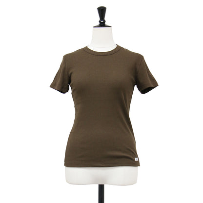 26春夏 コットン レーヨン リブ コンパクト Tシャツ / cotton rayon rib compact tee カットソー クルーネック 半袖