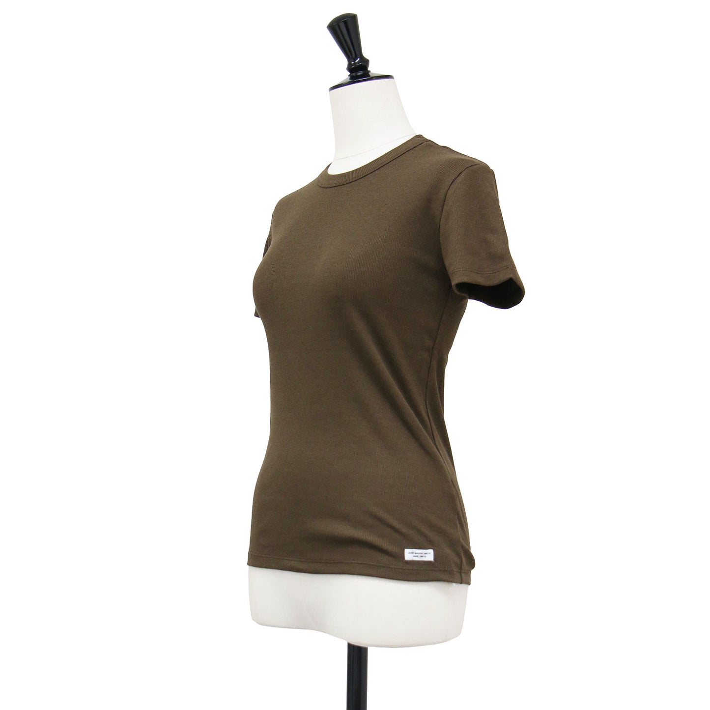 26春夏 コットン レーヨン リブ コンパクト Tシャツ / cotton rayon rib compact tee カットソー クルーネック 半袖