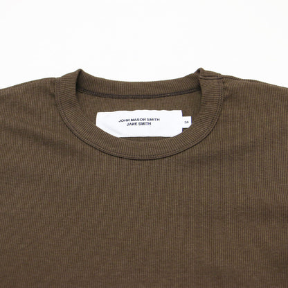 26春夏 コットン レーヨン リブ コンパクト Tシャツ / cotton rayon rib compact tee カットソー クルーネック 半袖
