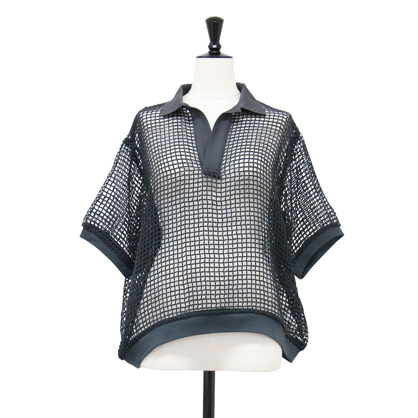 26春夏 スクエアメッシュ スキッパー ポロシャツ / SQUARE MESH SKIPPER POLO プルオーバー 半袖 襟付き