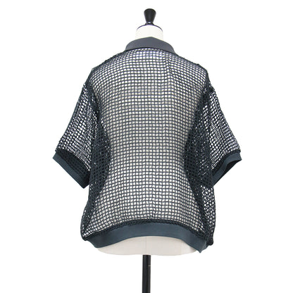 26春夏 スクエアメッシュ スキッパー ポロシャツ / SQUARE MESH SKIPPER POLO プルオーバー 半袖 襟付き