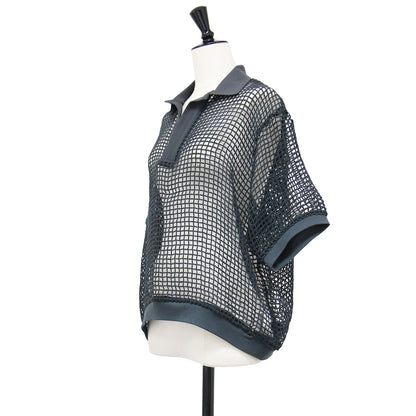 26春夏 スクエアメッシュ スキッパー ポロシャツ / SQUARE MESH SKIPPER POLO プルオーバー 半袖 襟付き