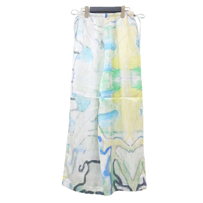 26春夏 ドローストリング ワイド パンツ 300JS231-1501 / DRAWSTRING WIDE-PANTS イージーパンツ 総柄 プリント