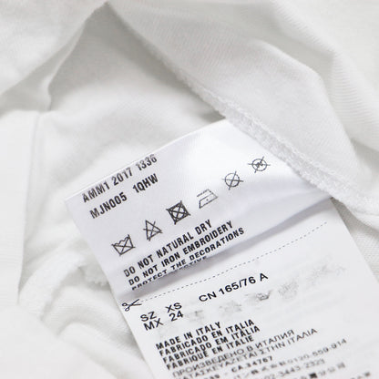 ビーズワッペン 半袖 Tシャツ / カットソー ハーフスリーブ クルーネック ライン ロゴ イチゴ チェリー