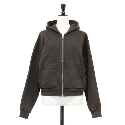 25秋冬 ROSIE ZIP パーカー / フーディー ショート丈 長袖 ジップアップ 裏毛 コットン