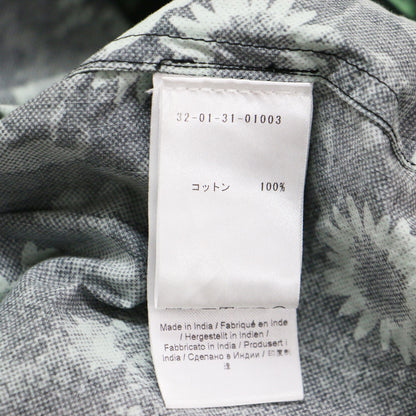 23秋冬 コットン ボタニカルプリントブラウス / シャツ 半袖 パフスリーブ フリルカラー 花柄