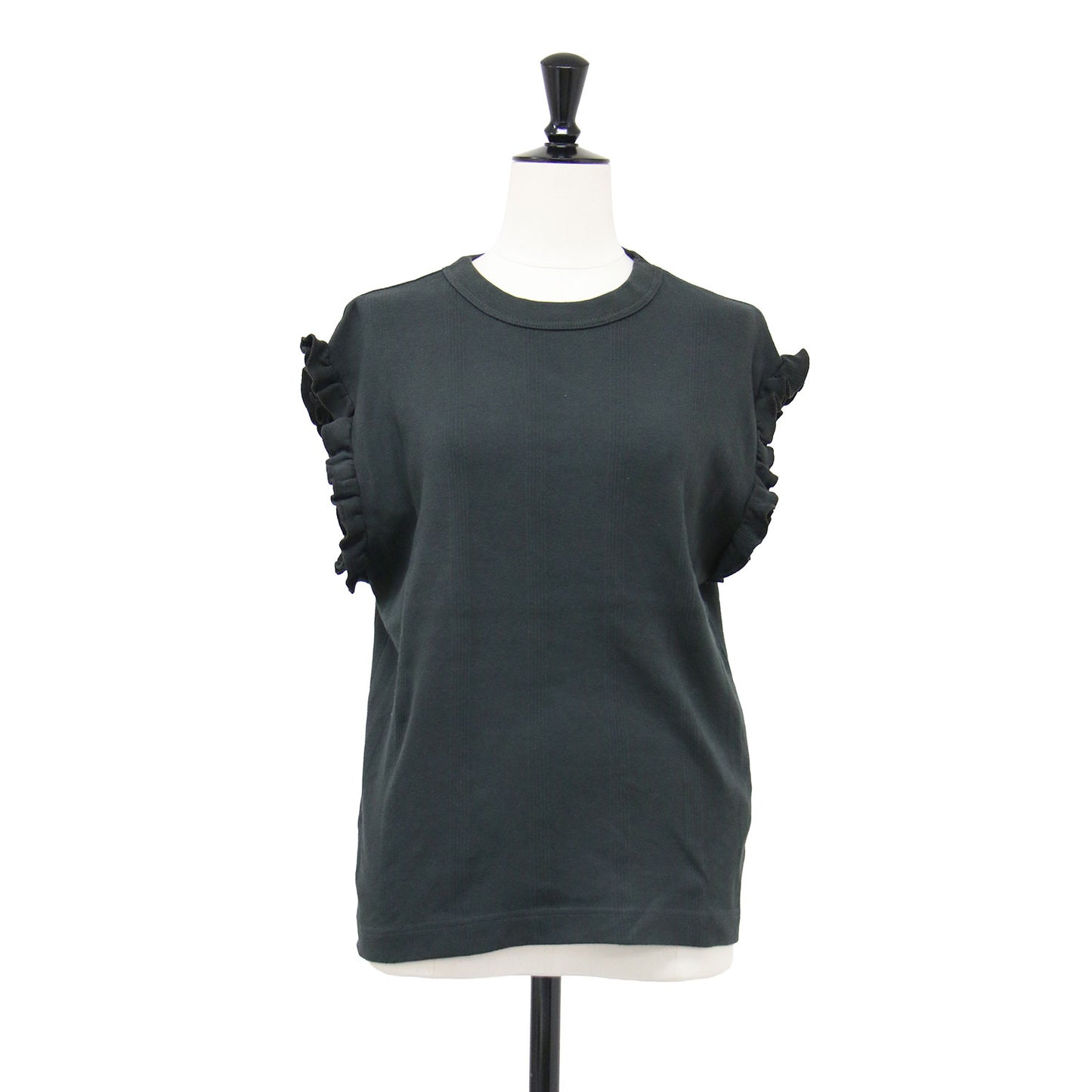 × Spick&Span × Miller 26秋冬 リブ フリル タンクトップ / PRIB FRILL TANK カットソー ノースリーブ クルーネック コットン