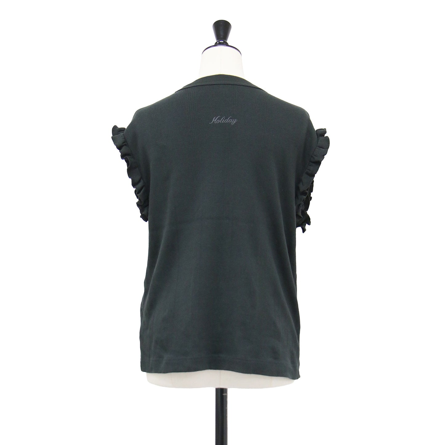 × Spick&Span × Miller 26秋冬 リブ フリル タンクトップ / PRIB FRILL TANK カットソー ノースリーブ クルーネック コットン