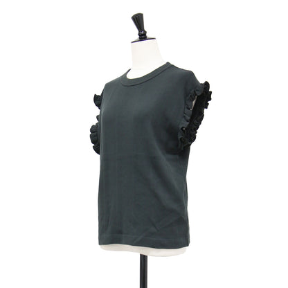 × Spick&Span × Miller 26秋冬 リブ フリル タンクトップ / PRIB FRILL TANK カットソー ノースリーブ クルーネック コットン