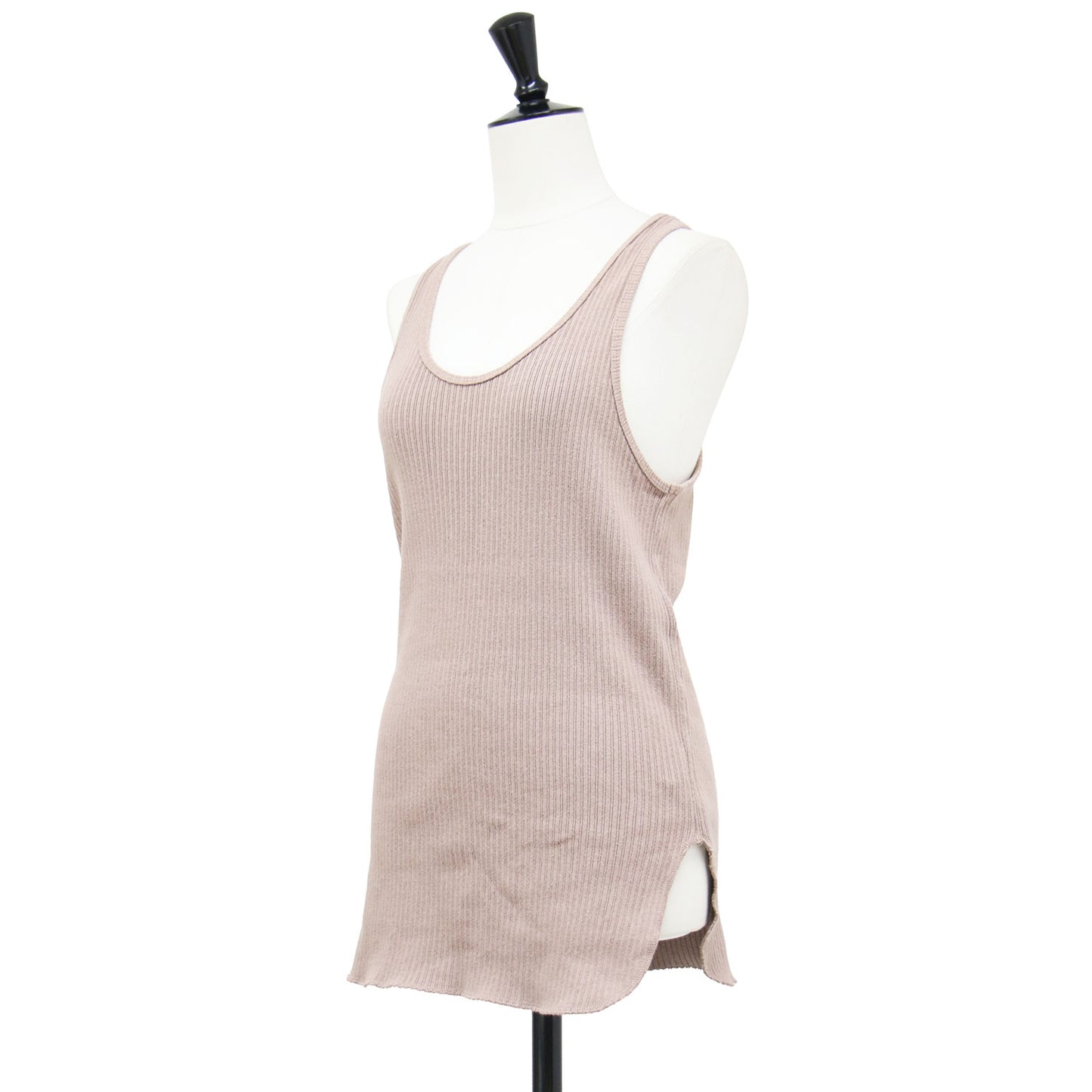 リブ タンクトップ / RIB TANK TOP カットソー ノースリーブ Uネック Yバック コットン