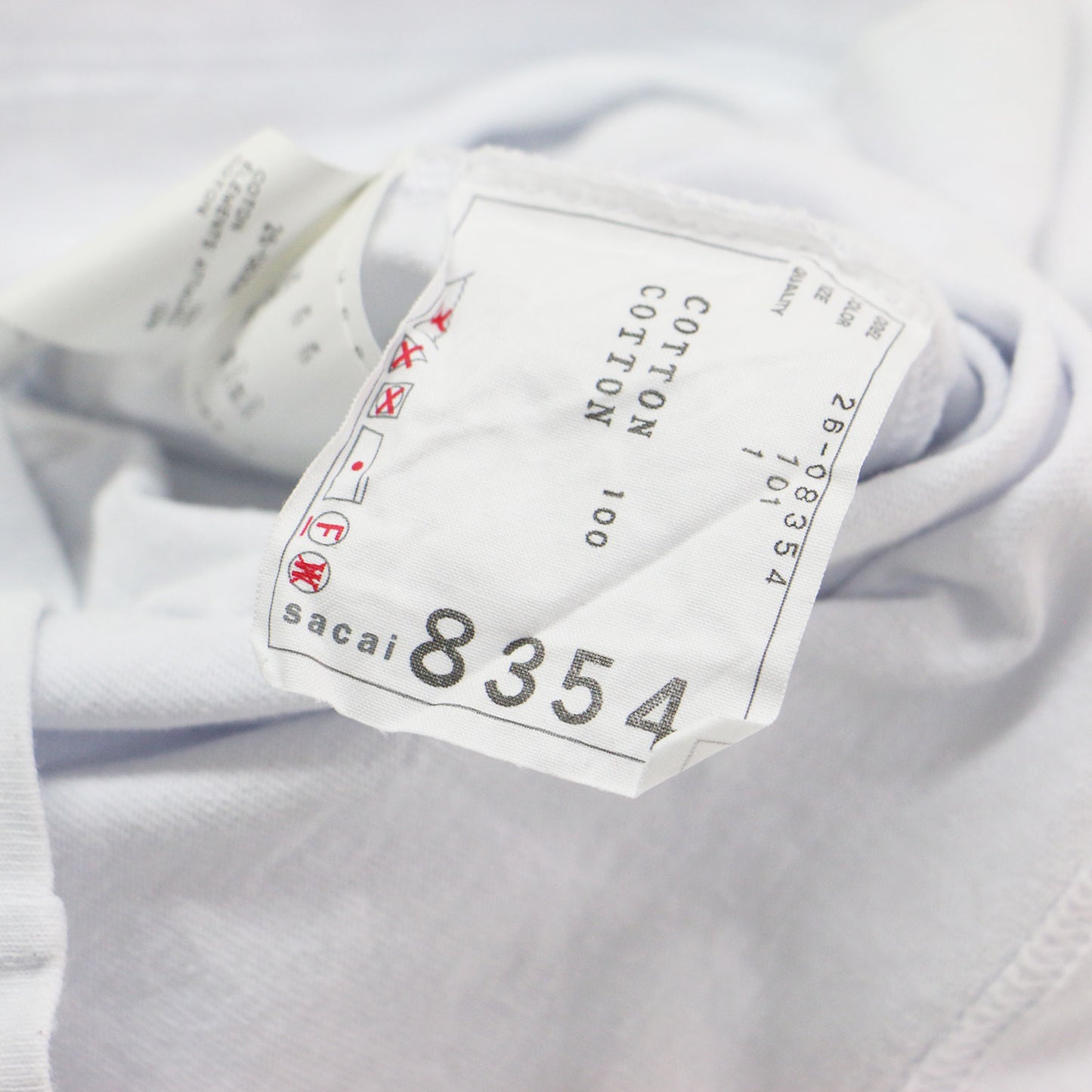 26春夏 geoff sacai by Geoff Mcfetridge Cotton Jersey T-Shirt 26-08354 / Tシャツ ショート丈 半袖 クルーネック ロゴ プリント コットン