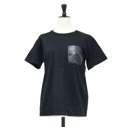 25春夏 TORENIA レザーポケット コットン クルーネック Tシャツ / カットソー プルオーバー 半袖
