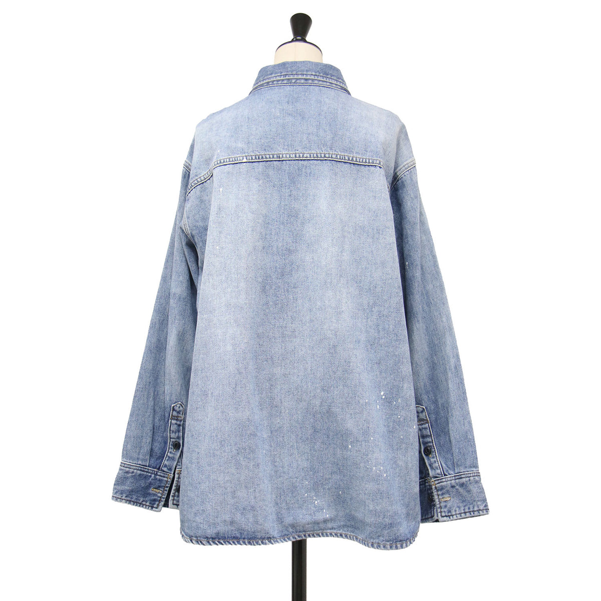 25秋冬 les Tendre デニム シャツ / 長袖 レギュラーカラー オーバーサイズ 厚手 コットン
