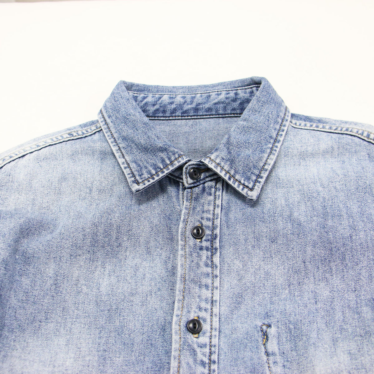 25秋冬 les Tendre デニム シャツ / 長袖 レギュラーカラー オーバーサイズ 厚手 コットン