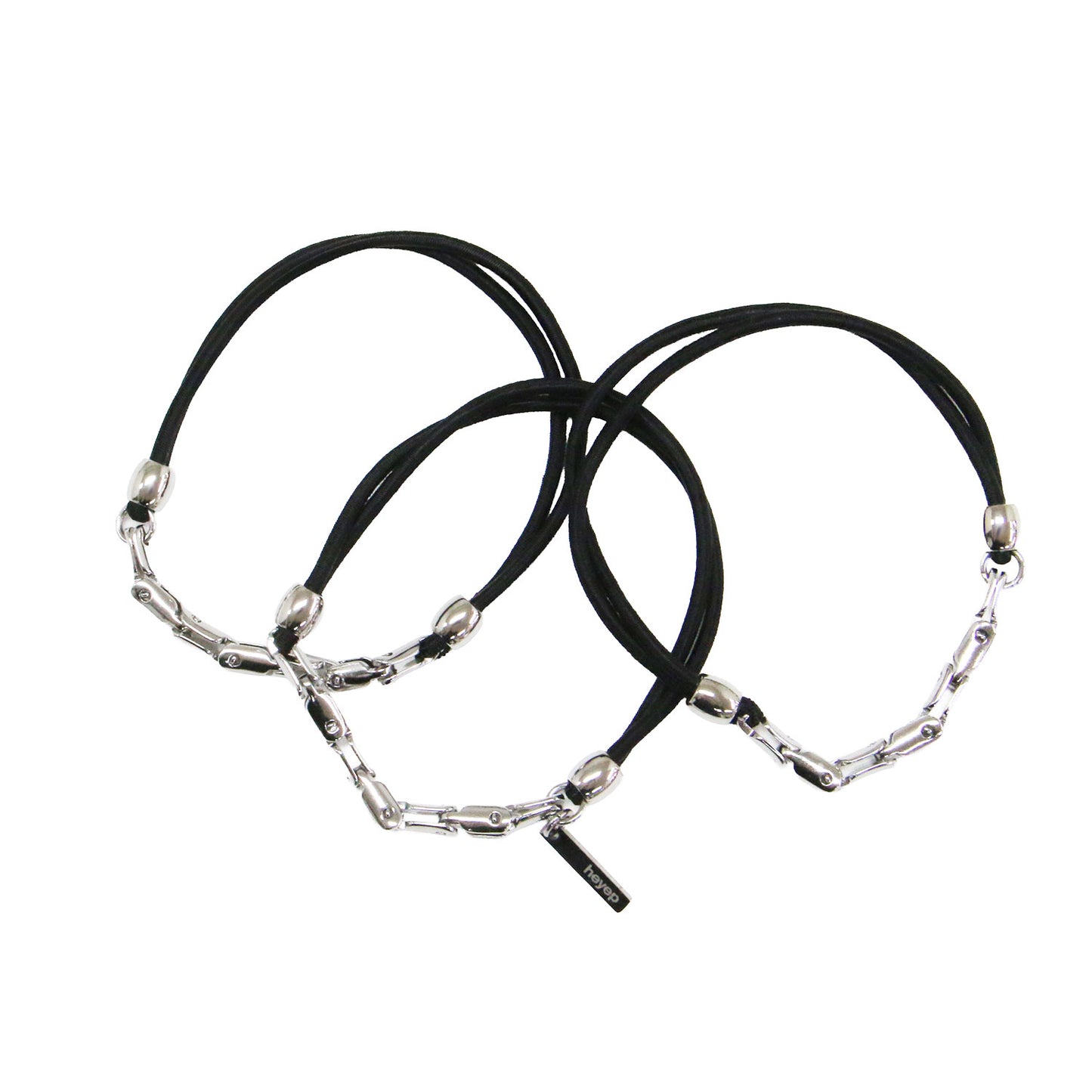 25秋冬 メタルパーツ付き ヘアゴム 3本セット / Linked Metal Hair ties 3 Pieces Set