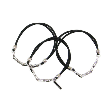 25秋冬 メタルパーツ付き ヘアゴム 3本セット / Linked Metal Hair ties 3 Pieces Set