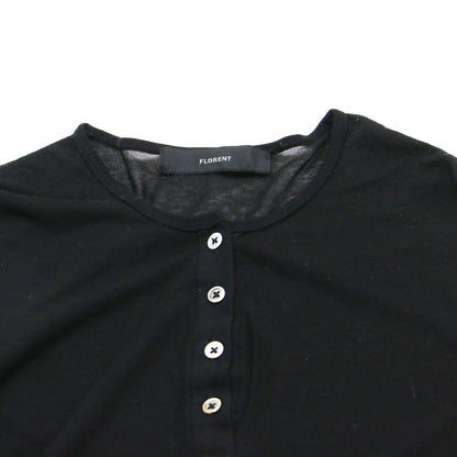 25春夏 ヘンリーネック シアー 長袖 カットソー / プルオーバー Tシャツ ロングスリーブ クルーネック コットン
