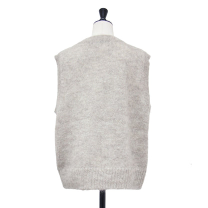 25秋冬 モヘヤ ニット ベスト / MOHAIR KNIT VEST 2505F07004 / プルオーバー クルーネック ウール
