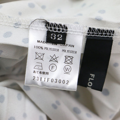 24春夏 レインドロップス プリント スカート / ロング プリーツ フレア ウエストゴム ドット柄