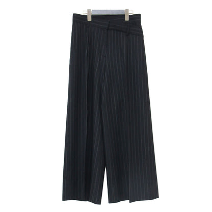 23秋冬 ダブルベルト ワイド パンツ / W Belt Wide PT ラック ハイウエスト ピンストライプ ウール