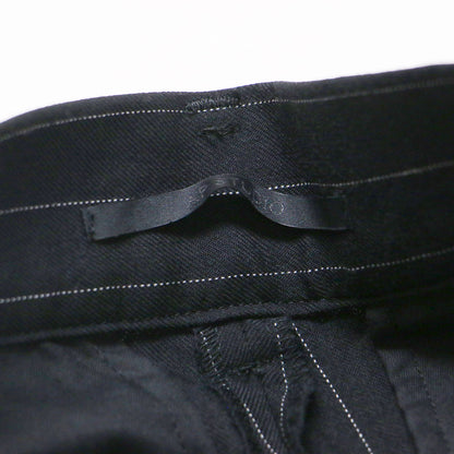 23秋冬 ダブルベルト ワイド パンツ / W Belt Wide PT ラック ハイウエスト ピンストライプ ウール