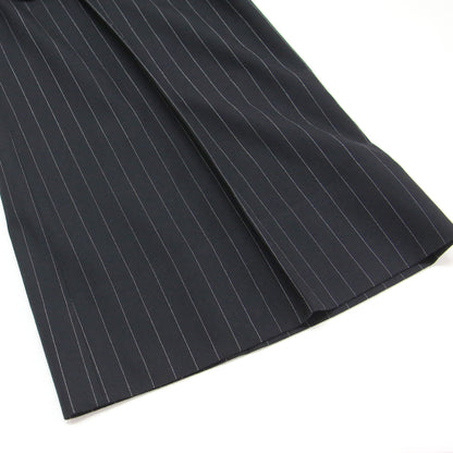 23秋冬 ダブルベルト ワイド パンツ / W Belt Wide PT ラック ハイウエスト ピンストライプ ウール