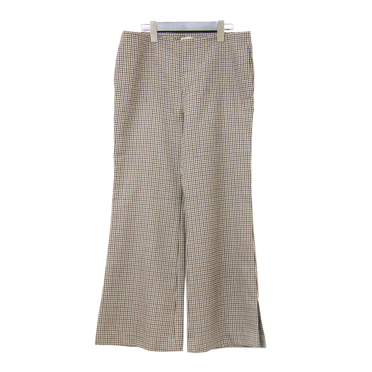 Lisiere チェック柄 フレア パンツ / MOON Flare Pants スリット ウール