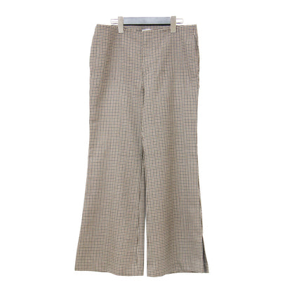 Lisiere チェック柄 フレア パンツ / MOON Flare Pants スリット ウール