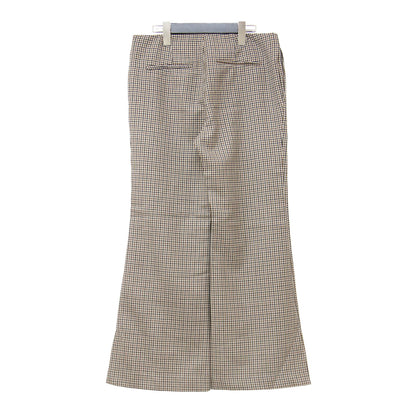 Lisiere チェック柄 フレア パンツ / MOON Flare Pants スリット ウール