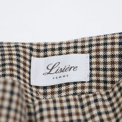 Lisiere チェック柄 フレア パンツ / MOON Flare Pants スリット ウール