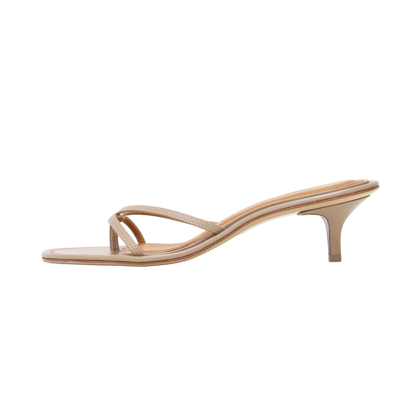 24春夏 レザー トング サンダル / PP24S-NUDE MULE 19 ミュール ラウンドトゥ ピンヒール