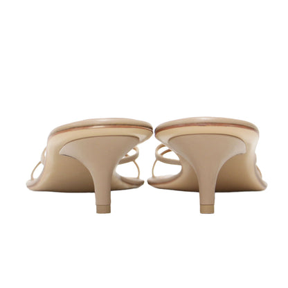 24春夏 レザー トング サンダル / PP24S-NUDE MULE 19 ミュール ラウンドトゥ ピンヒール