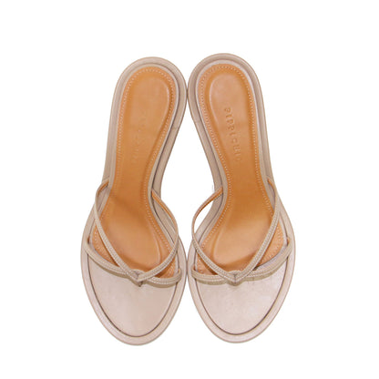 24春夏 レザー トング サンダル / PP24S-NUDE MULE 19 ミュール ラウンドトゥ ピンヒール