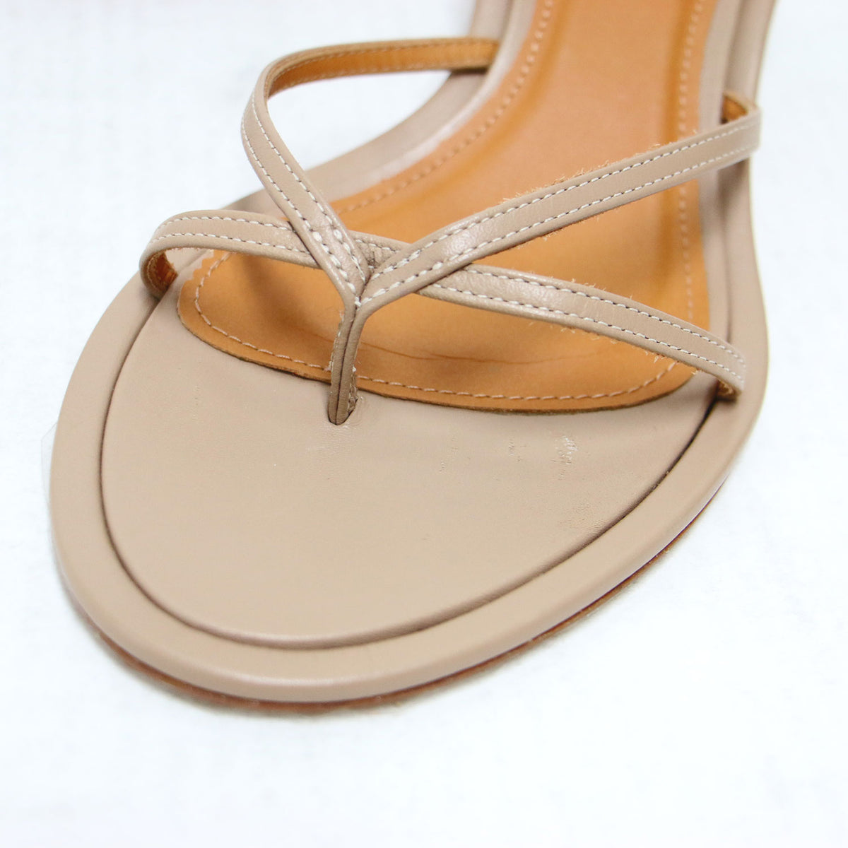 24春夏 レザー トング サンダル / PP24S-NUDE MULE 19 ミュール ラウンドトゥ ピンヒール
