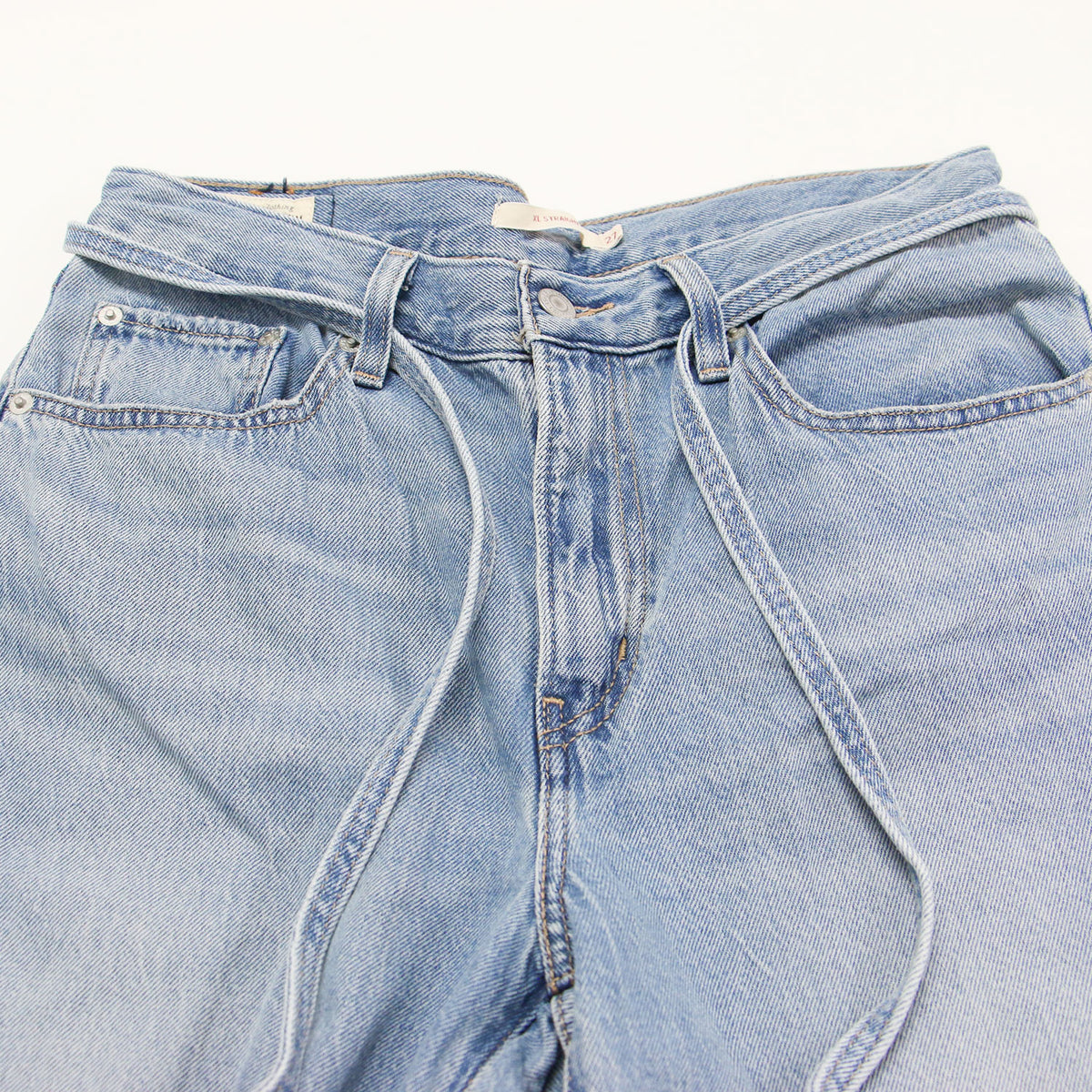 26春夏 XL STRAIGHT バギー デニムパンツ / A8701-0042 / ワイド ストレート ウエストベルト コットン