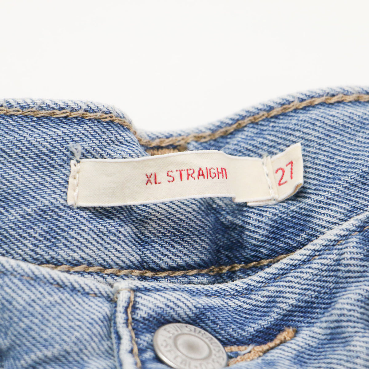 26春夏 XL STRAIGHT バギー デニムパンツ / A8701-0042 / ワイド ストレート ウエストベルト コットン