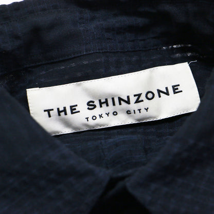 24春夏 シアー ワイド シャツ / SHEER WIDE SHIRTS ブラウス レギュラーカラー 半袖 チェック柄 コットン