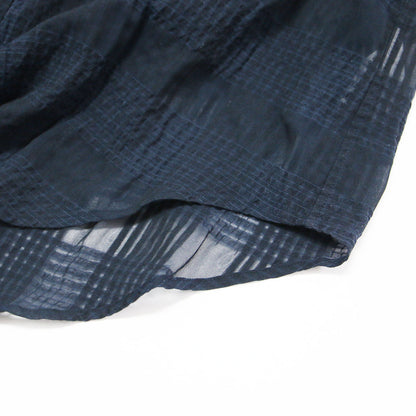 24春夏 シアー ワイド シャツ / SHEER WIDE SHIRTS ブラウス レギュラーカラー 半袖 チェック柄 コットン