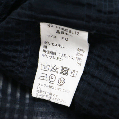 24春夏 シアー ワイド シャツ / SHEER WIDE SHIRTS ブラウス レギュラーカラー 半袖 チェック柄 コットン
