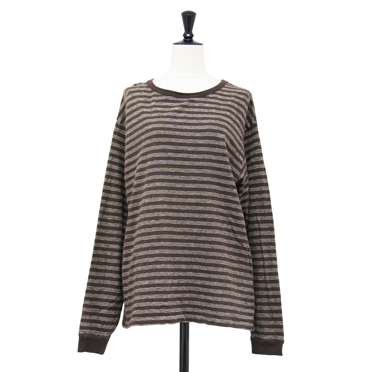25春夏 マルチボーダー 長袖 Tシャツ / カットソー ロングスリーブ クルーネック コットン