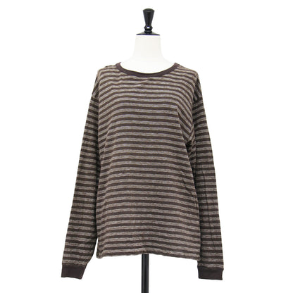 25春夏 マルチボーダー 長袖 Tシャツ / カットソー ロングスリーブ クルーネック コットン
