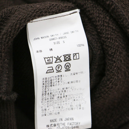 25秋冬 コットン フリース プルオーバー / 25WCT-#953S / スウェット ショート丈 長袖 襟付き スナップボタン付き 裏毛