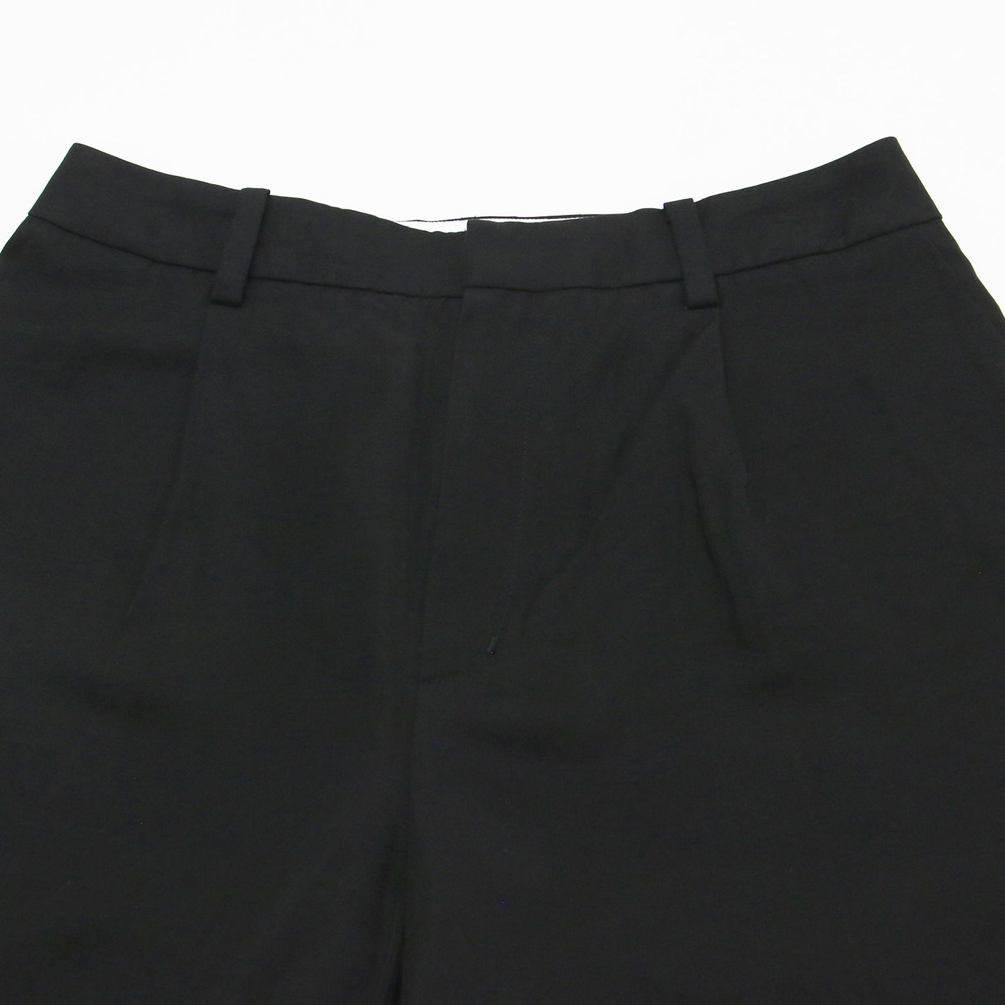 タック ショートパンツ / ワイド 五分丈 Aライン 光沢 リネン ウォッシャブル