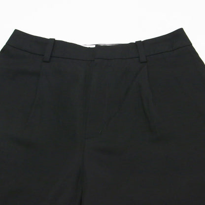 タック ショートパンツ / ワイド 五分丈 Aライン 光沢 リネン ウォッシャブル