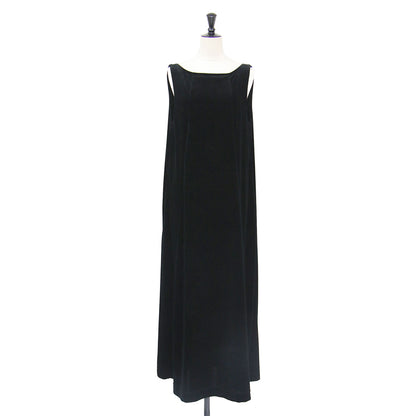 24春夏 2WAY ベロア ロングワンピース / VELVET OPEN BACK DRESS ドレス ノースリーブ フレア